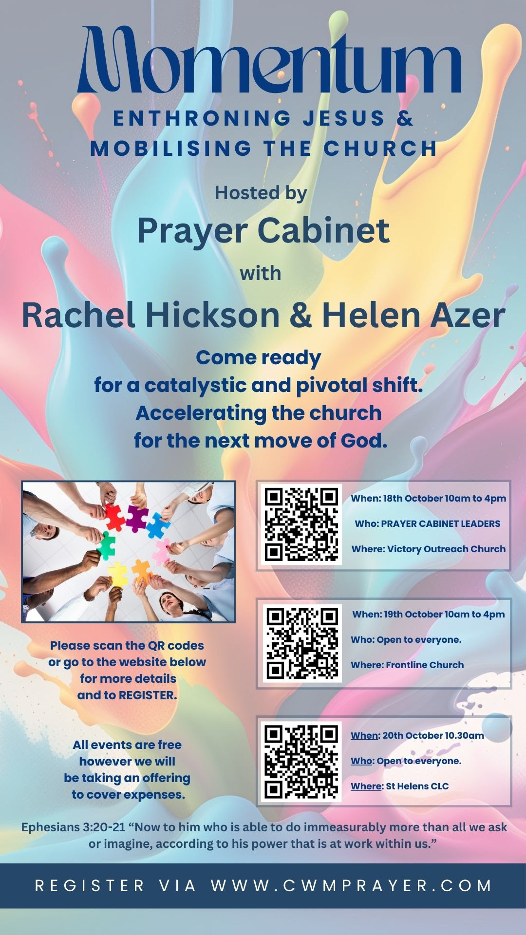 Flyer for Momentum from Prayer Cabinet